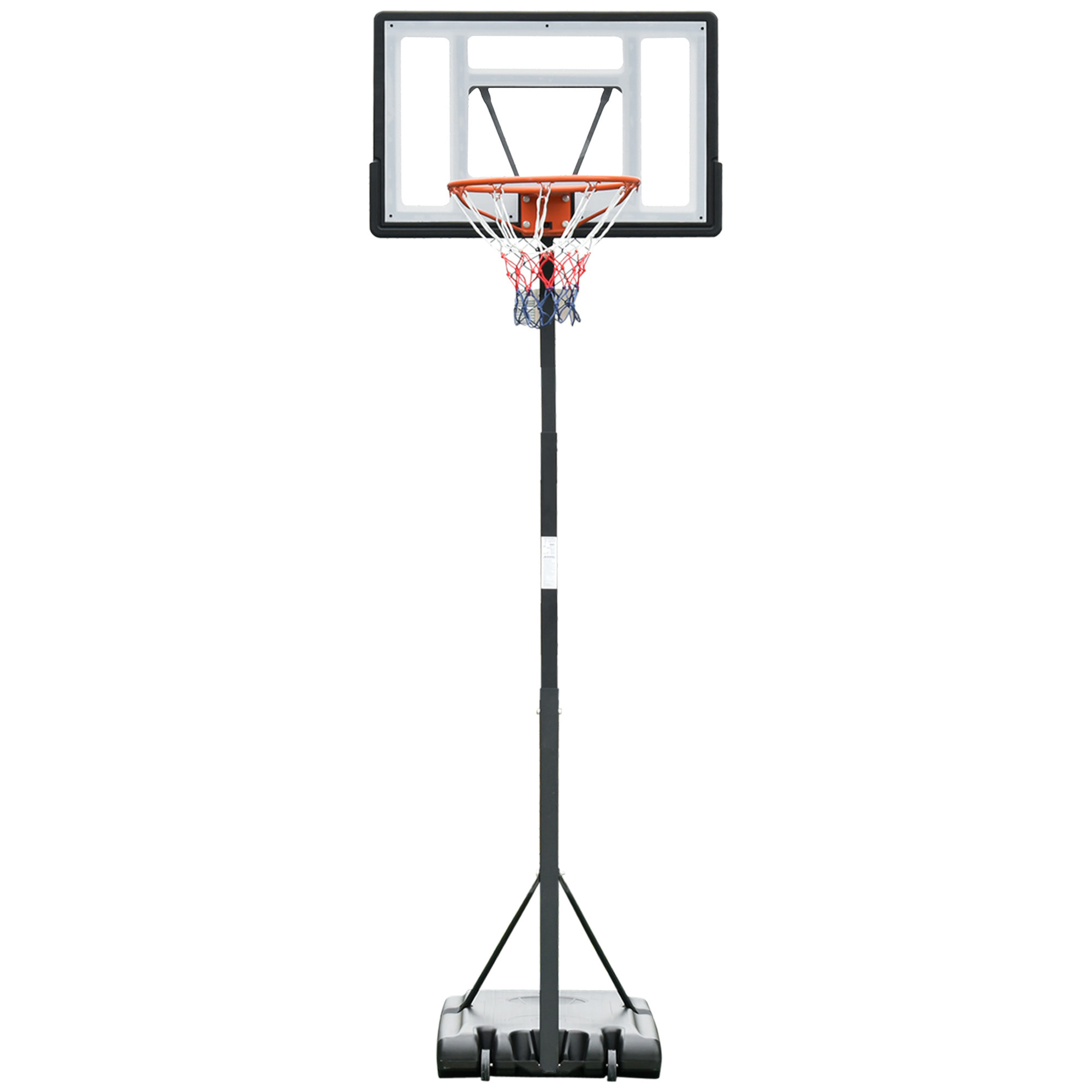 Aro de Baloncesto con Soporte Acero 86x153x250-350cm Negro