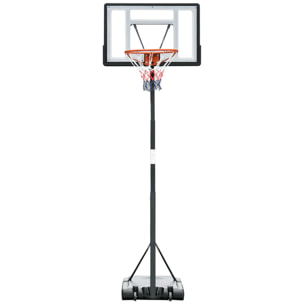 Aro de Baloncesto con Soporte Acero 86x153x250-350cm Negro