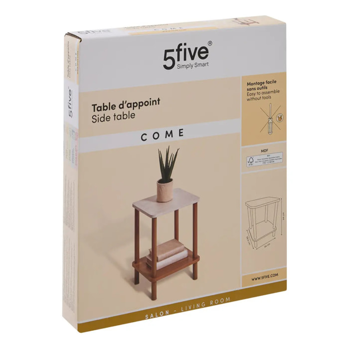 Table d'appoint Come bois et effet marbre