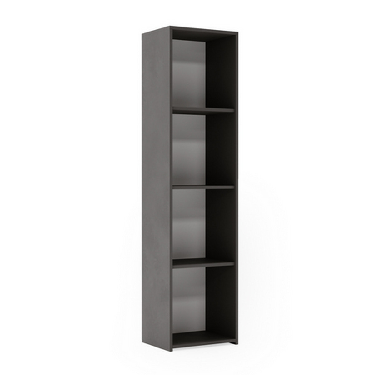 Libreria a colonna LONI 160x40 cm grigia con 4 ripiani a giorno