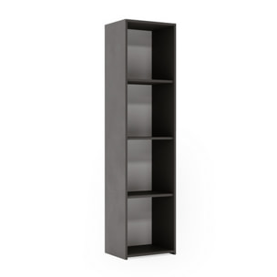 Libreria a colonna LONI 160x40 cm grigia con 4 ripiani a giorno