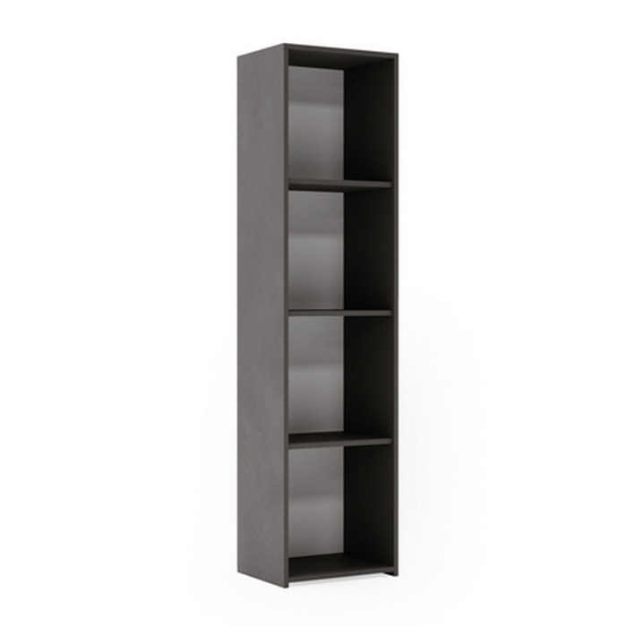Libreria a colonna LONI 160x40 cm grigia con 4 ripiani a giorno
