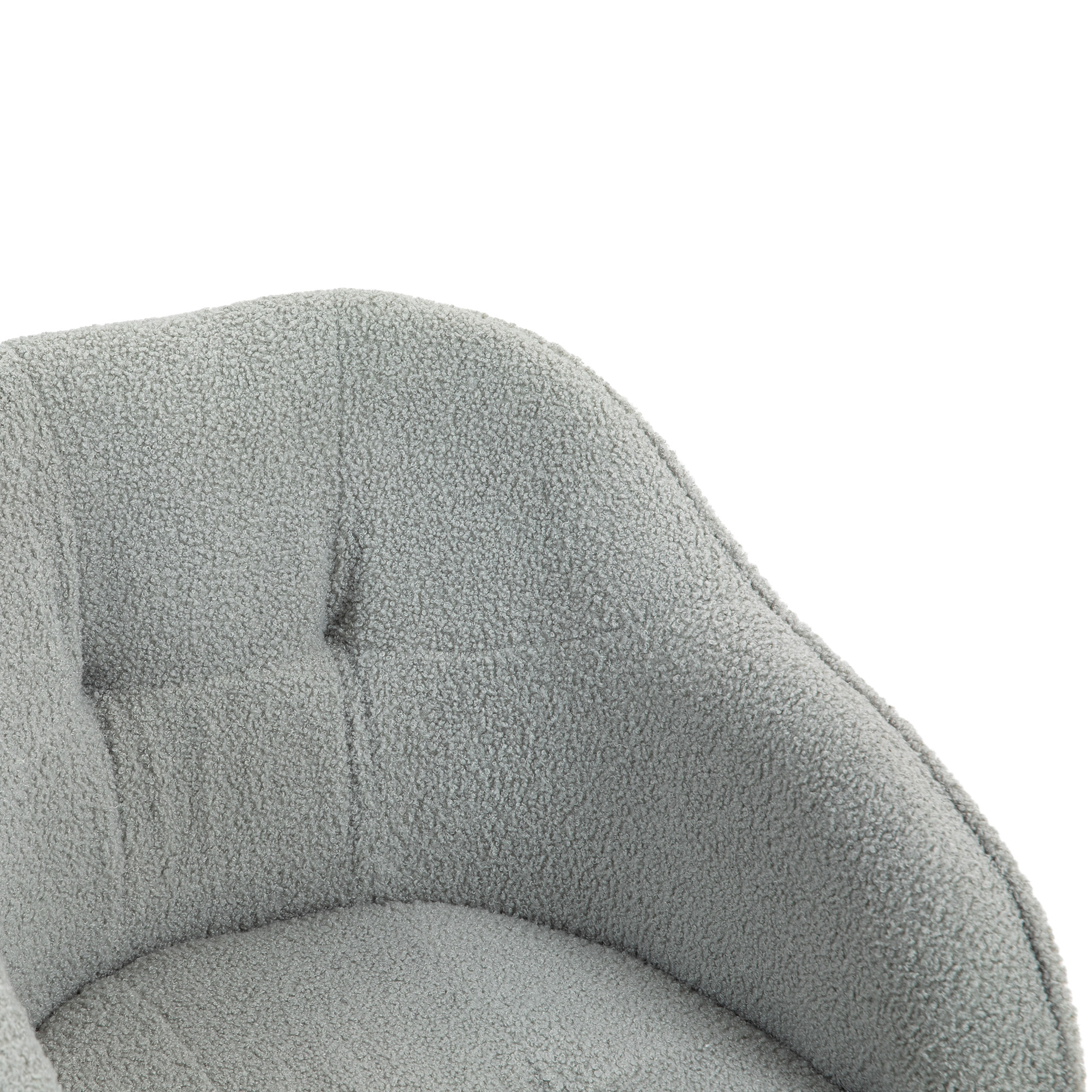 Chaise de bureau tissu bouclette design hauteur réglable pivotante piètement acier gris