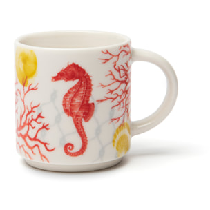 Set 6 Tasses à Café Excelsa – Coral, New Bone China Multicolore