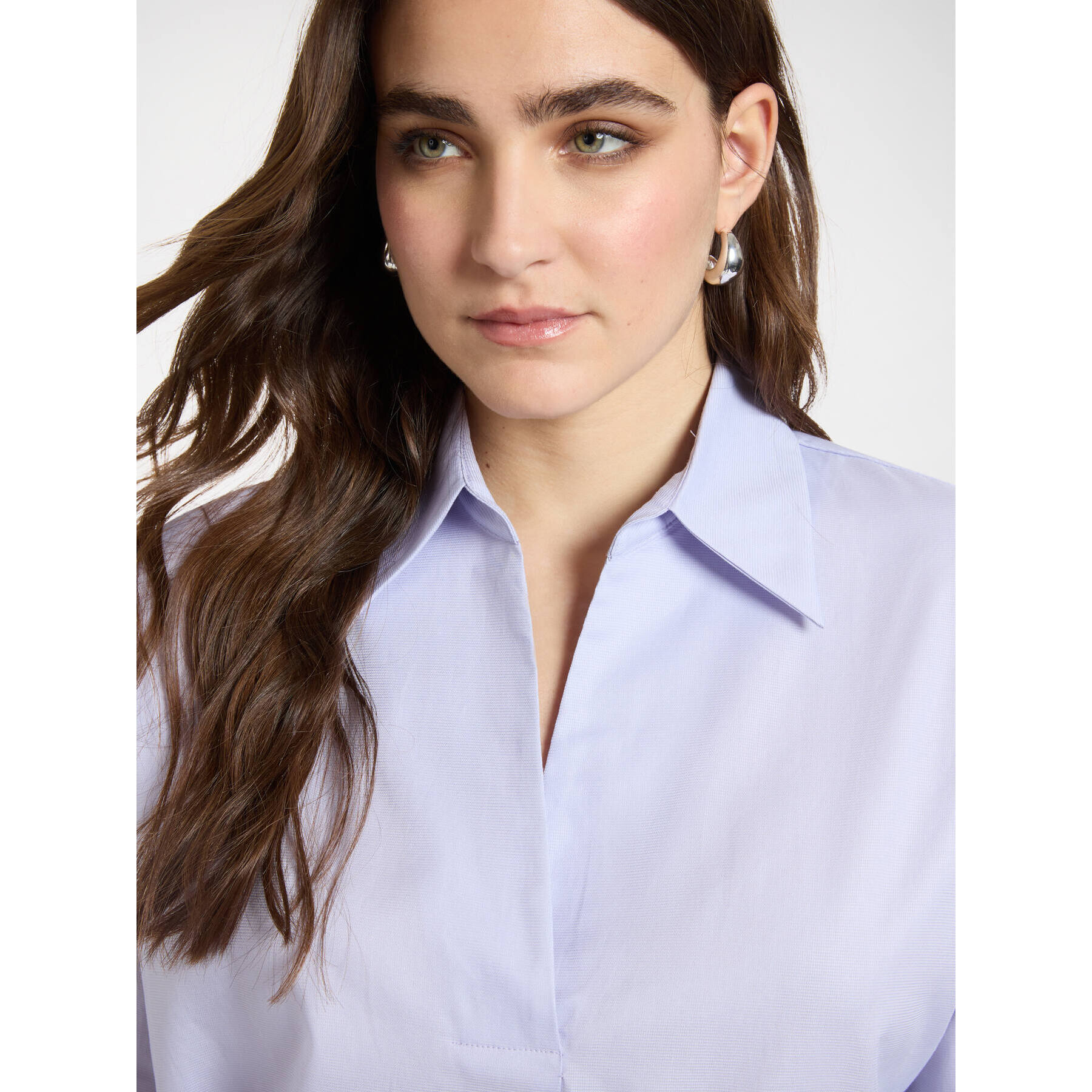 Elena Mirò - Camicia in popeline maniche tre quarti - Viola