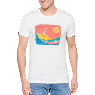 T-shirt in cotone 150 gr Mirage Hot Buttered Bianco.