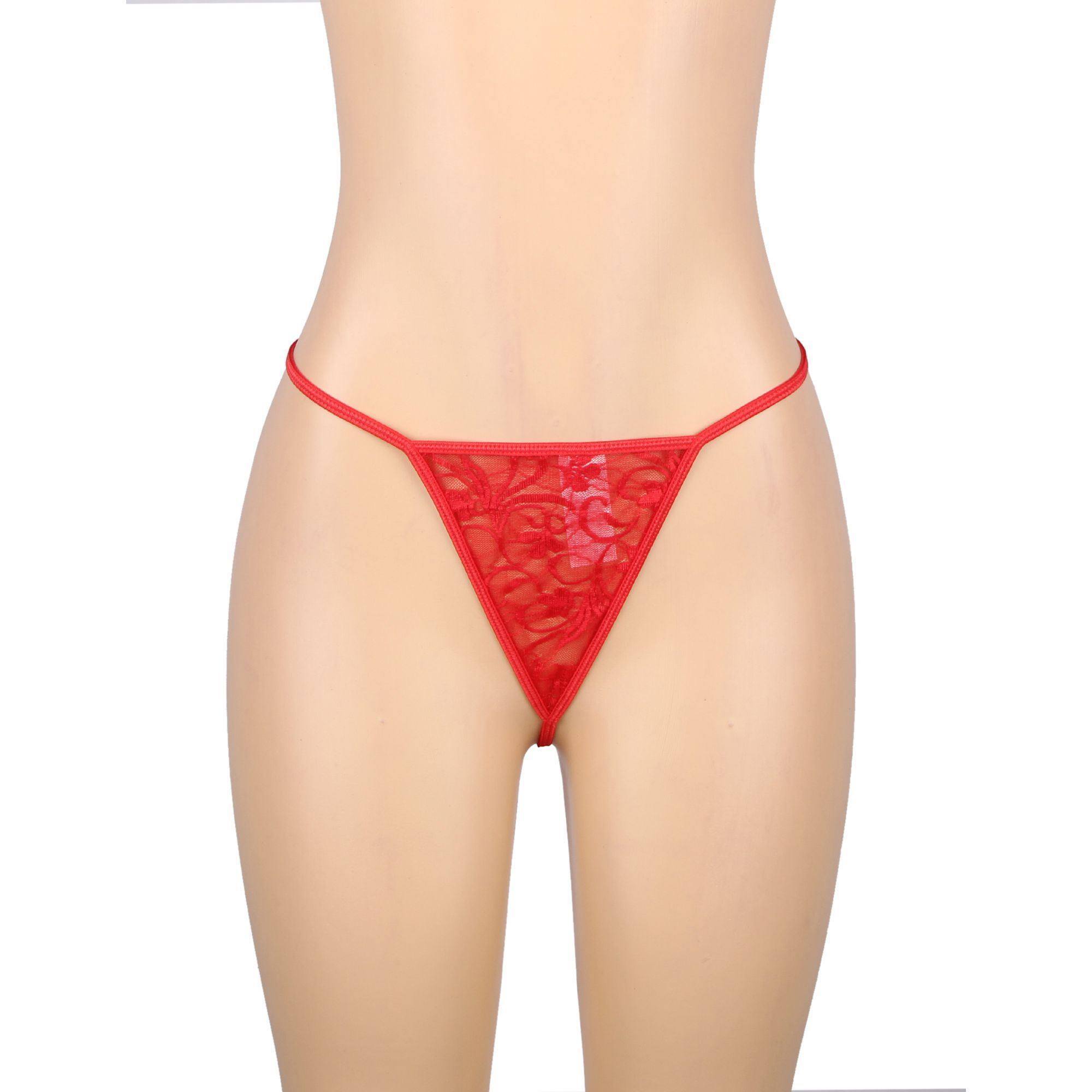 Babydoll de encaje rojo con tirantes