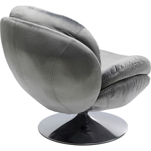 Fauteuil pivotant Cosy velours gris Kare Design