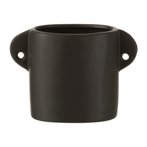 J-Line cache-pot Renaissance - céramique - noir - 2 pièces - Ø 8.5 cm