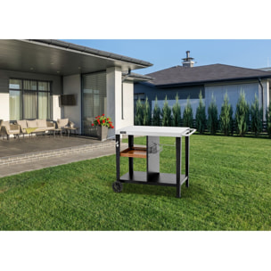 Desserte de barbecue en métal "Gelia" - 117 x 59 x 80 cm - Noir