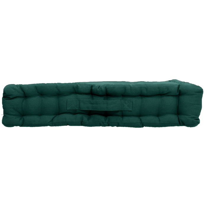 Coussin de sol uni en pur coton - Vert foncé