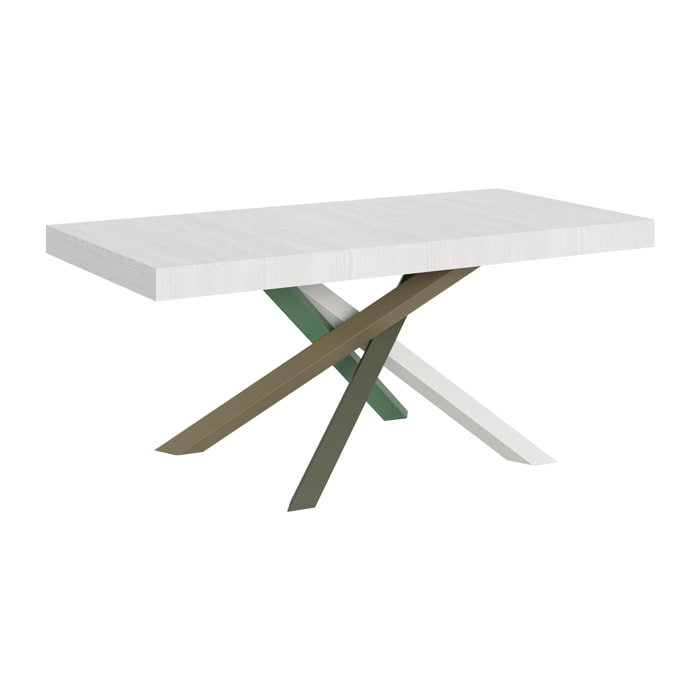 Table extensible 90x200/460 cm Volantis Frêne Blanc cadre 4/A