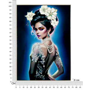 DIPINTO SU TELA LACCATO ISABEL C/CORNICE -B- CM 72X4X102