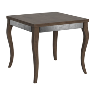 Mesa tipo libro 90x90/180 cm Olanda Librox Nogal estructura Gris