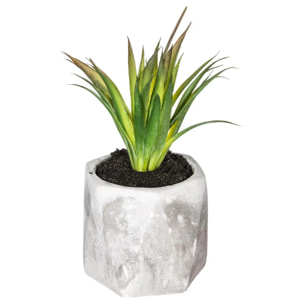 Plante grasse artificielle - pot en ciment - H14 cm