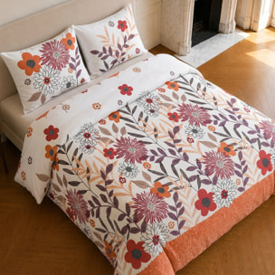 Parure housse de couette 100% microfibre motif floral - PRINTEMPS