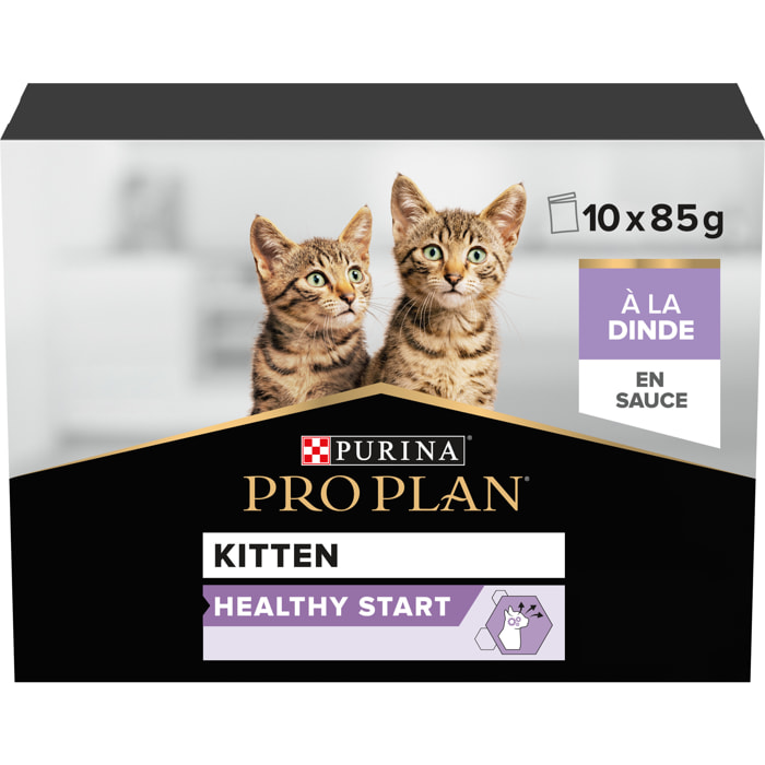 PRO PLAN Kitten HEALTHY START Dinde Sauce Pochons 10x85g