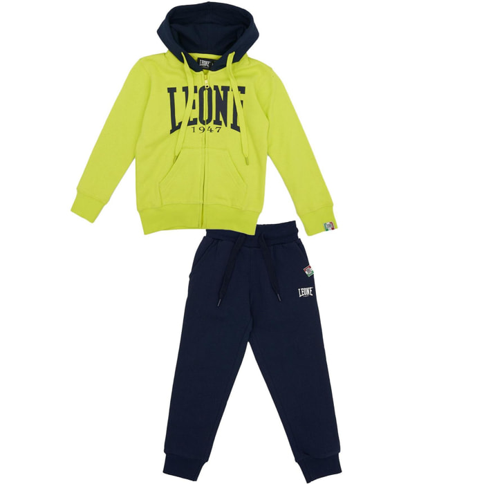 Chándal infantil con capucha, cremallera completa y gran logo Basic