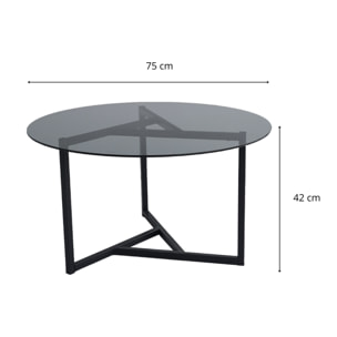 Table basse plateau en verre trempé ZITA