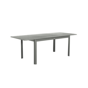 Table de jardin kaki SEATTLE extensible aluminium. 6 places. 155 / 218.5 x 89 x 75 cm