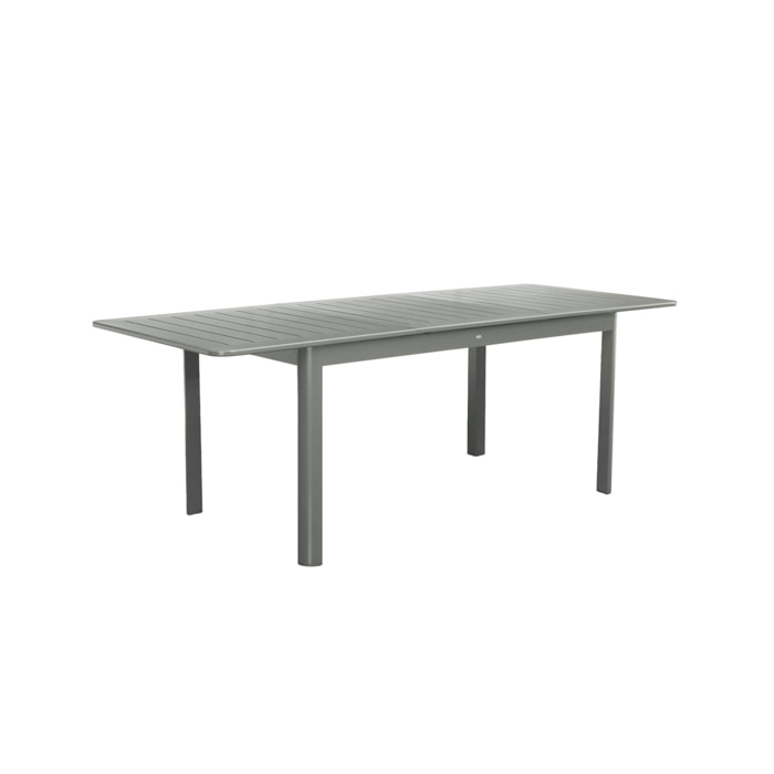 Table de jardin kaki SEATTLE extensible aluminium. 6 places. 155 / 218.5 x 89 x 75 cm
