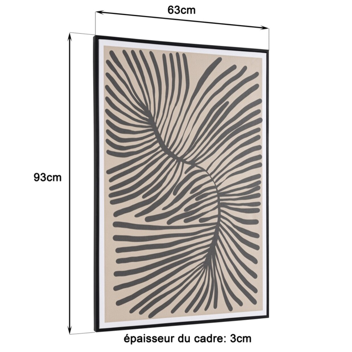 HOMER - Décoration murale B - 63x93cm en papier japonais, cadre noir