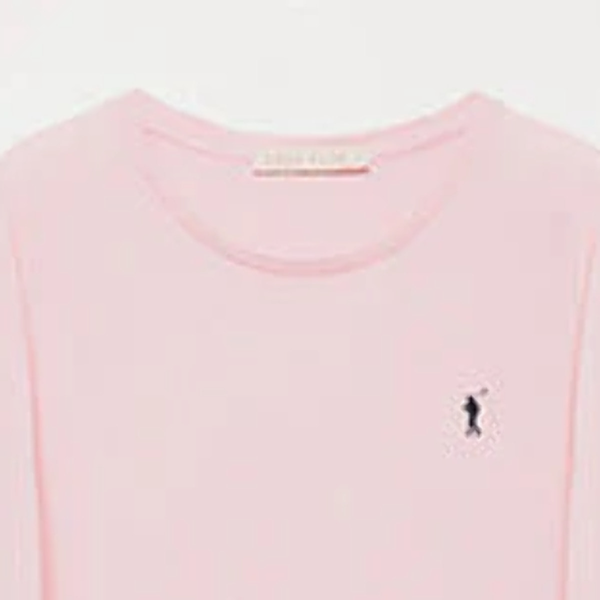 Maglietta basic a maniche lunghe rosa con logo Rigby Go