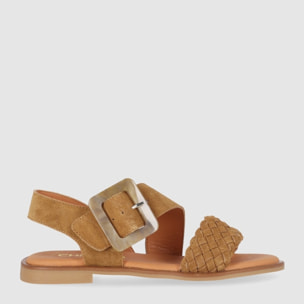 Sandalias de Serraje - Cuero - Tacón: Bajo