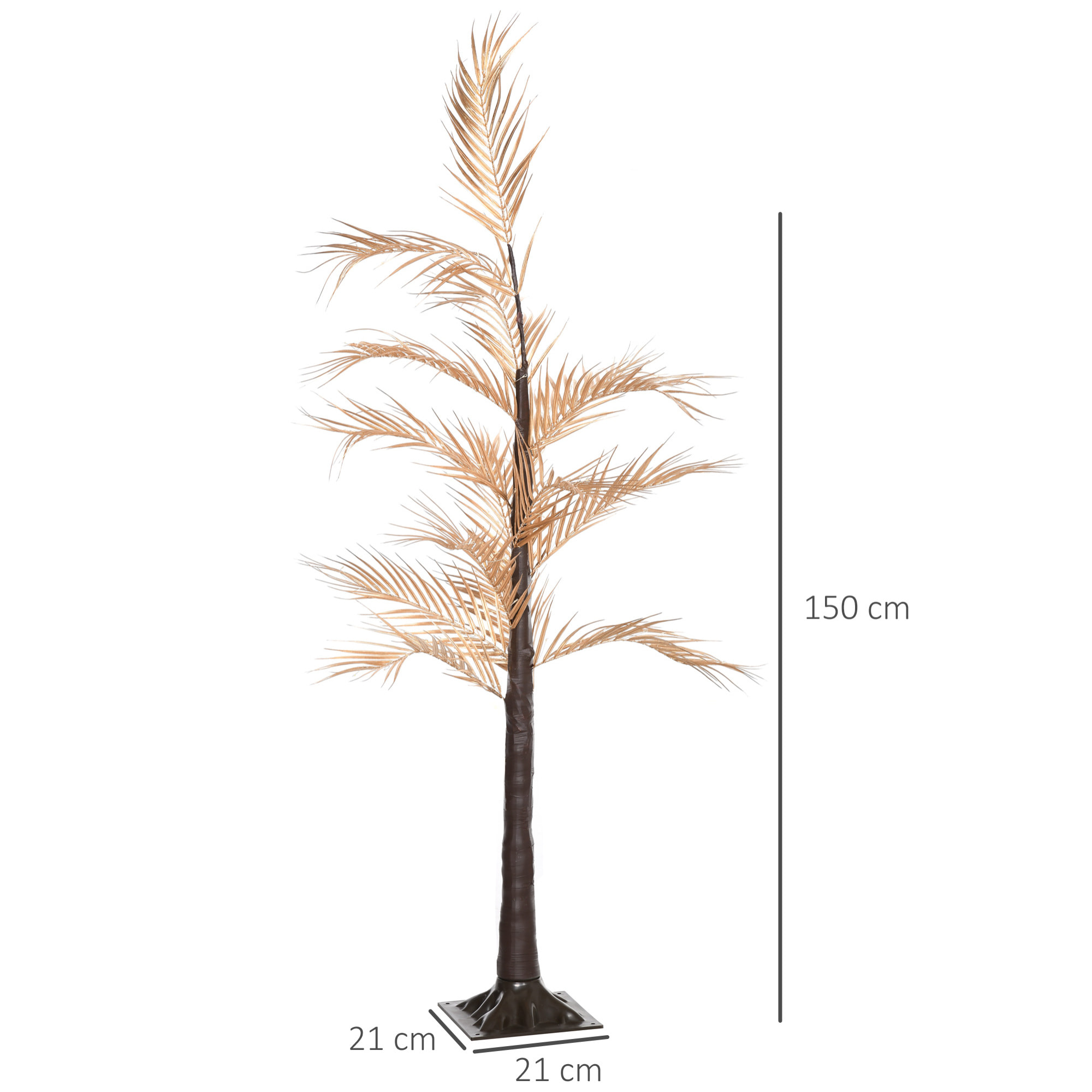 Lámpara de Pie de Palmera con 150 Luces LED IP44 Blanco Cálido 21x21x150 cm