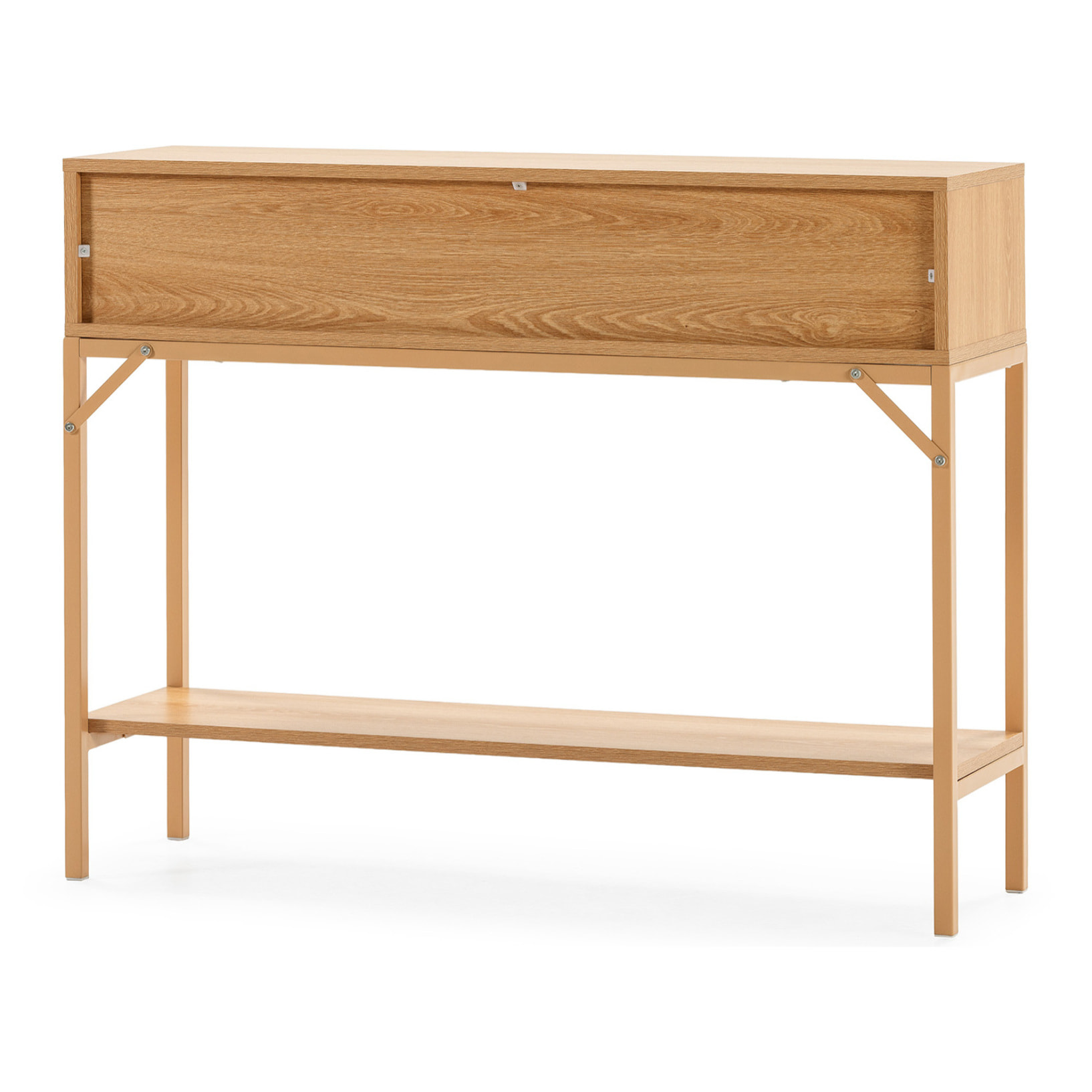 Mesa consola Lluvia 2 cajones efecto Roble