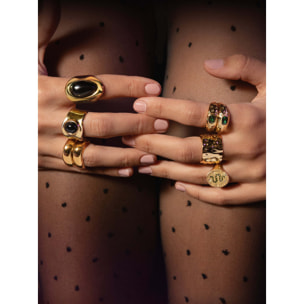 Anillo My Onyx Baño Oro