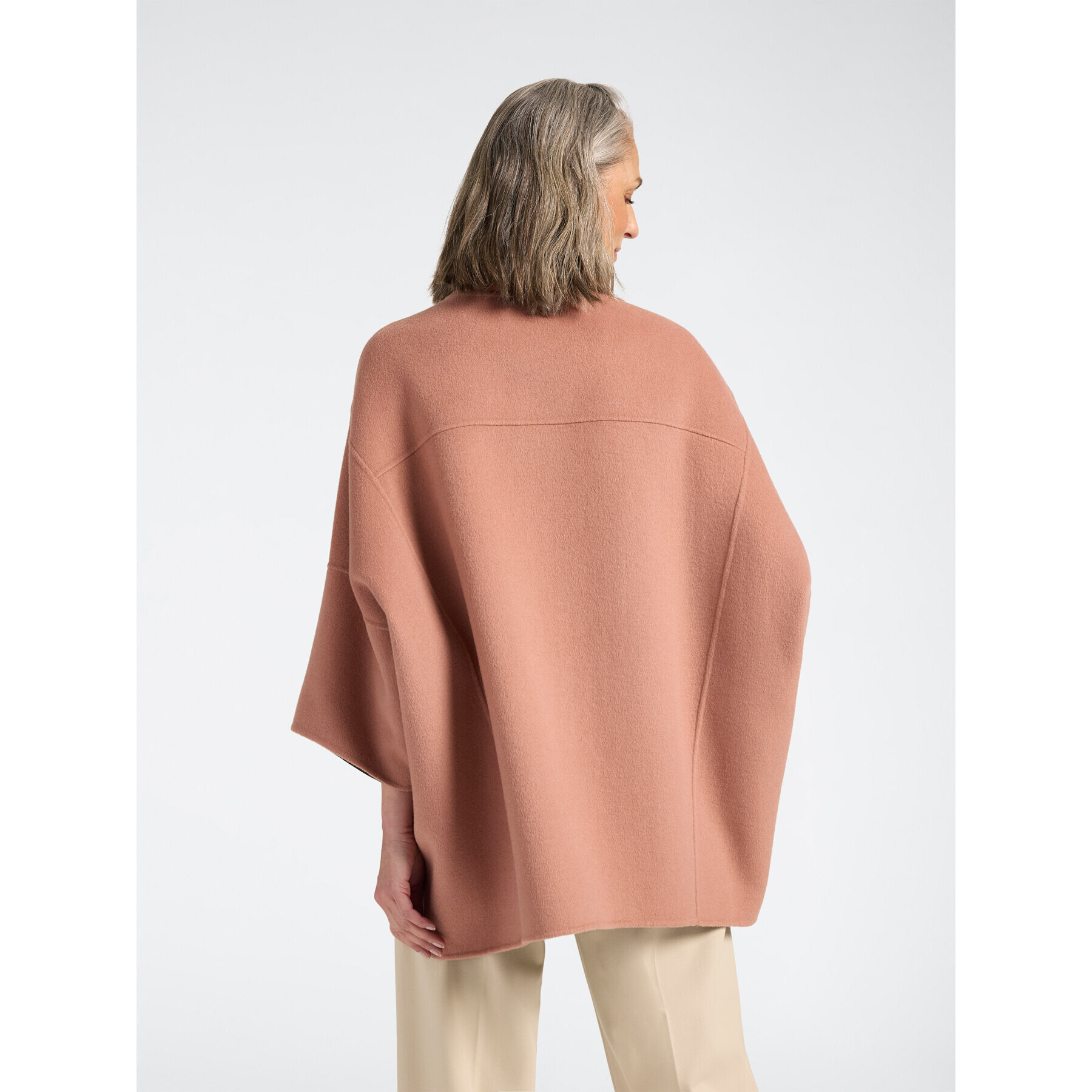 Elena Mirò - Cappa in double con collo alto - Rosa