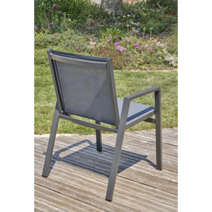FLORIDE - Fauteuil de jardin empilable en aluminium