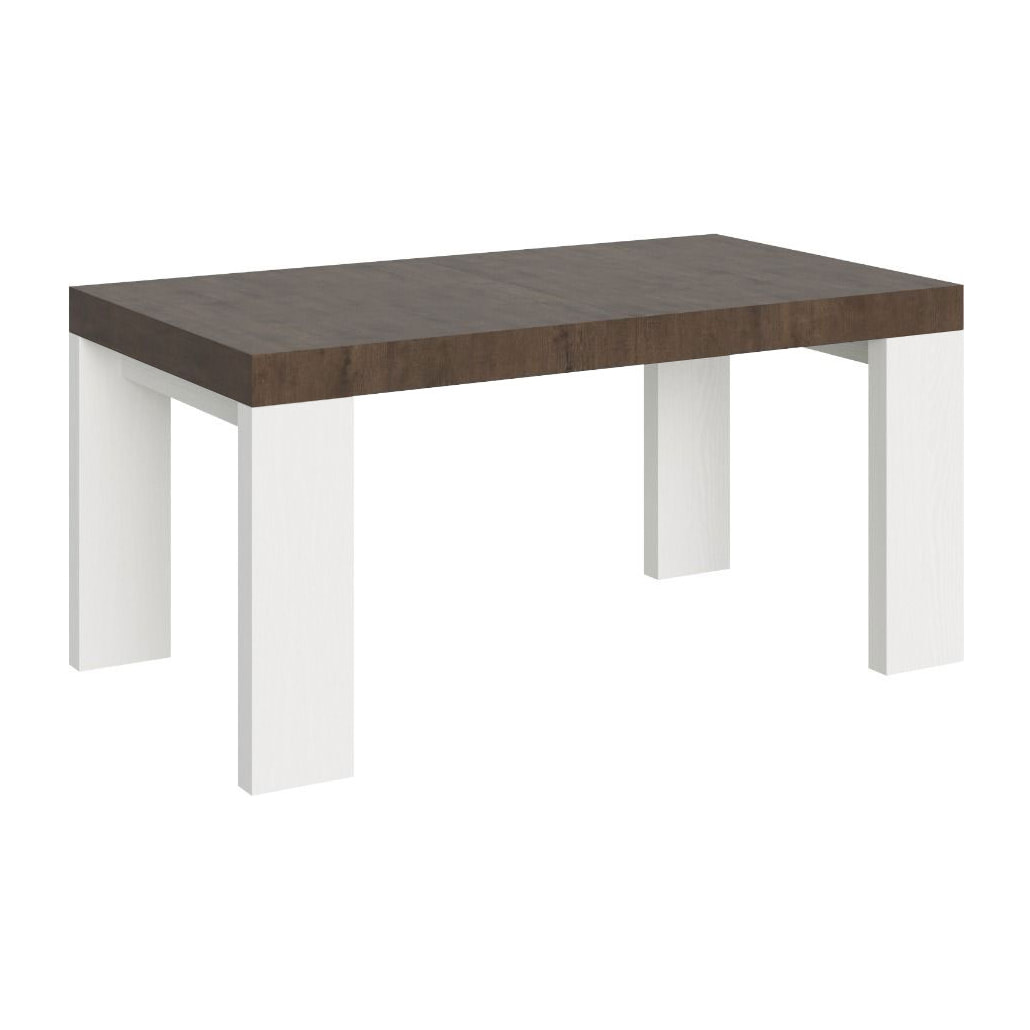 Mesa extensible 90x160/264 cm Roxell Mix tapa Nogal patas Fresno Blanco