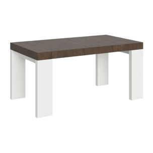 Mesa extensible 90x160/264 cm Roxell Mix tapa Nogal patas Fresno Blanco