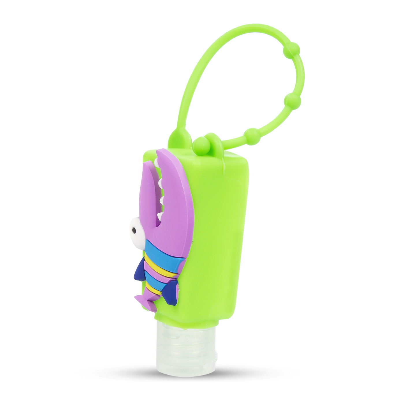 Portachiavi Bottiglia igienizzante per le mani alcool ricaricabile 30ml. Design squalo.