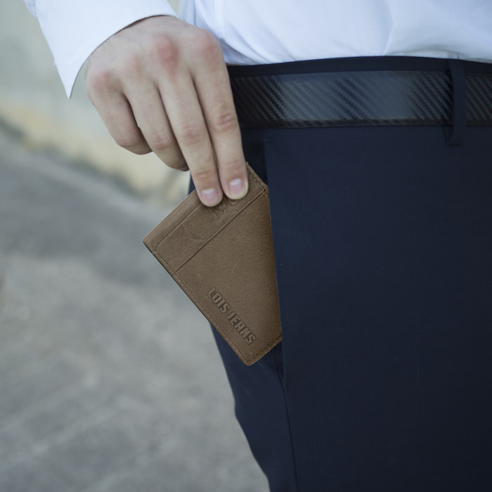 Cartera Hombre Piel Lois Elk Marron Oscuro