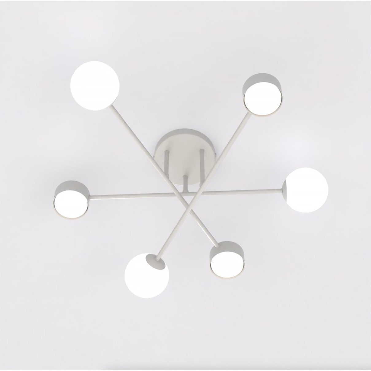 Lampada a sospensione Holon in acciaio bianco opaco