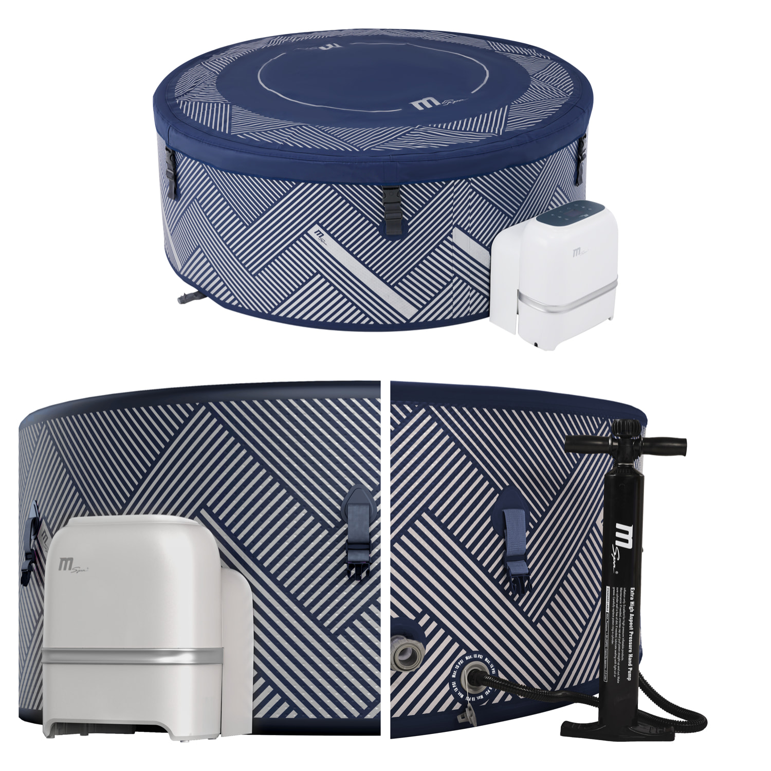 Spa gonflable connecté rond Ø 173cm NAVAL - 6 places