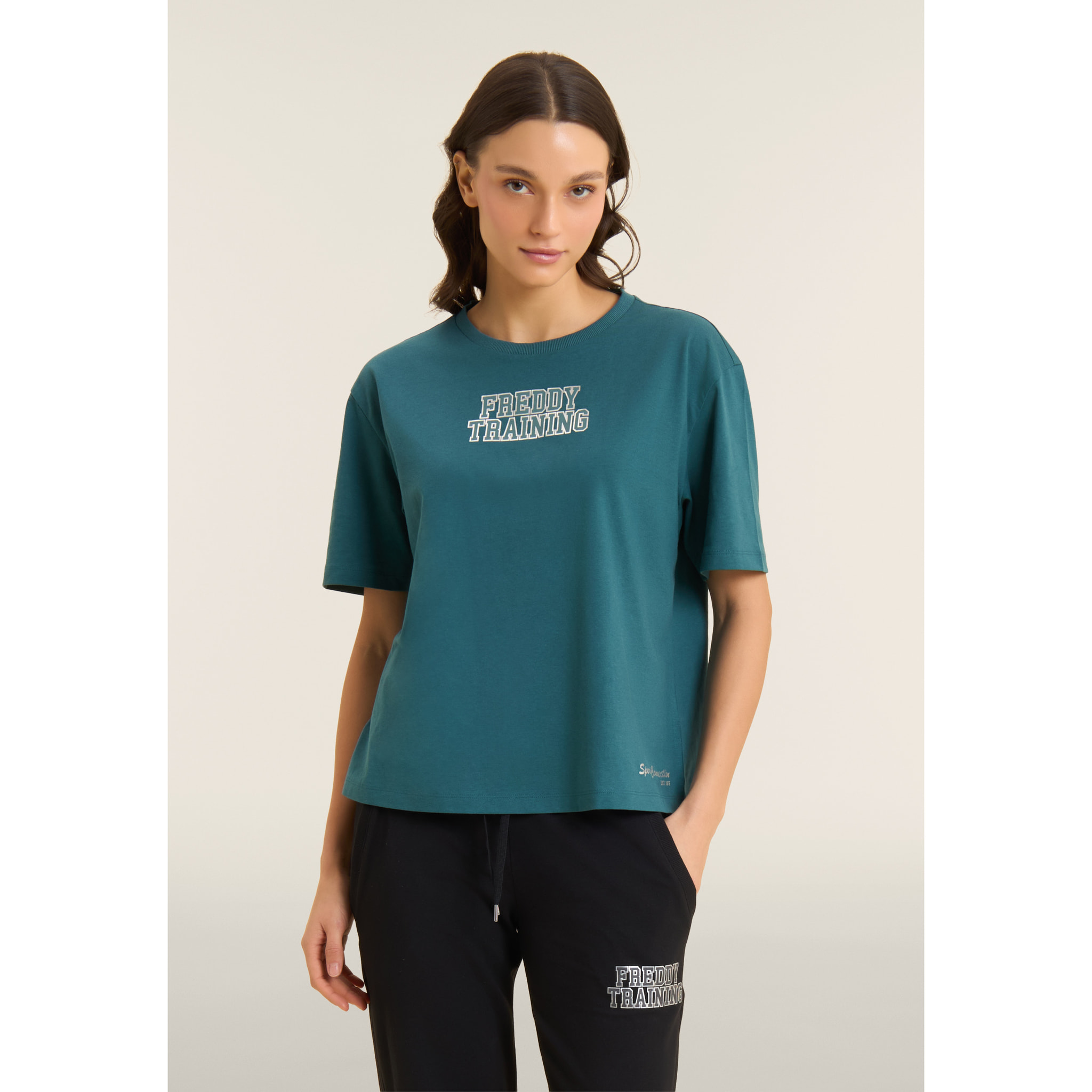 T-shirt Comfort Freddy Training con Dettagli Glitter