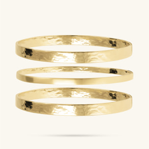 Set Tre Bracciali Rigidi Martellati e Satinati