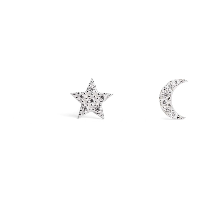Orecchino Moon & Star in Argento