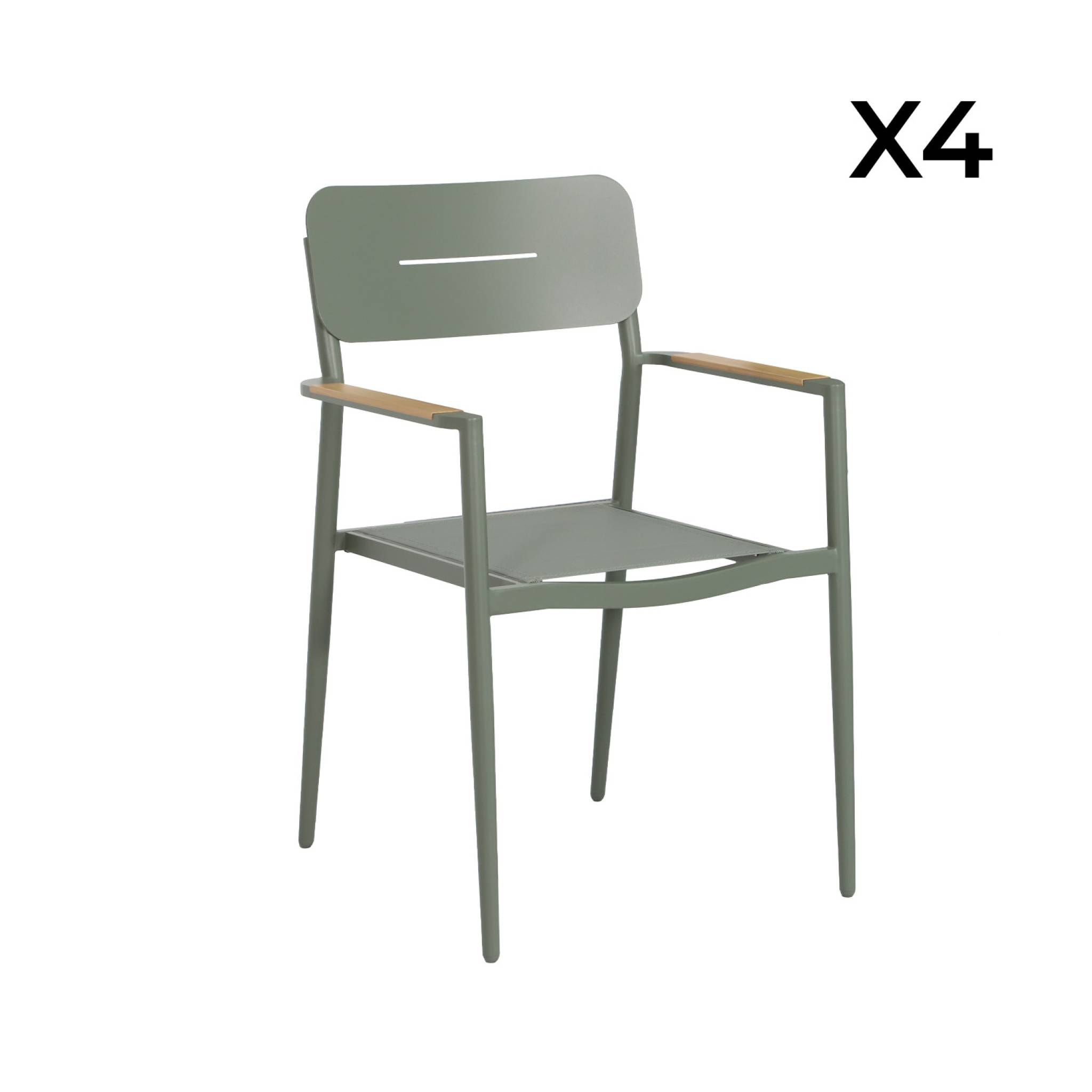 Fauteuil de jardin aluminium et textilène (lot de 4) FIRA