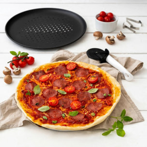 Lot de 2 plaques à pizza à fond perforé 32 cm Zenker Spécial Countries