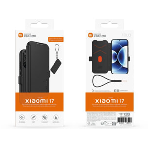 Etui avec cordon MADE FOR XIAOMI premium noir avec dragonne Xiaomi 17