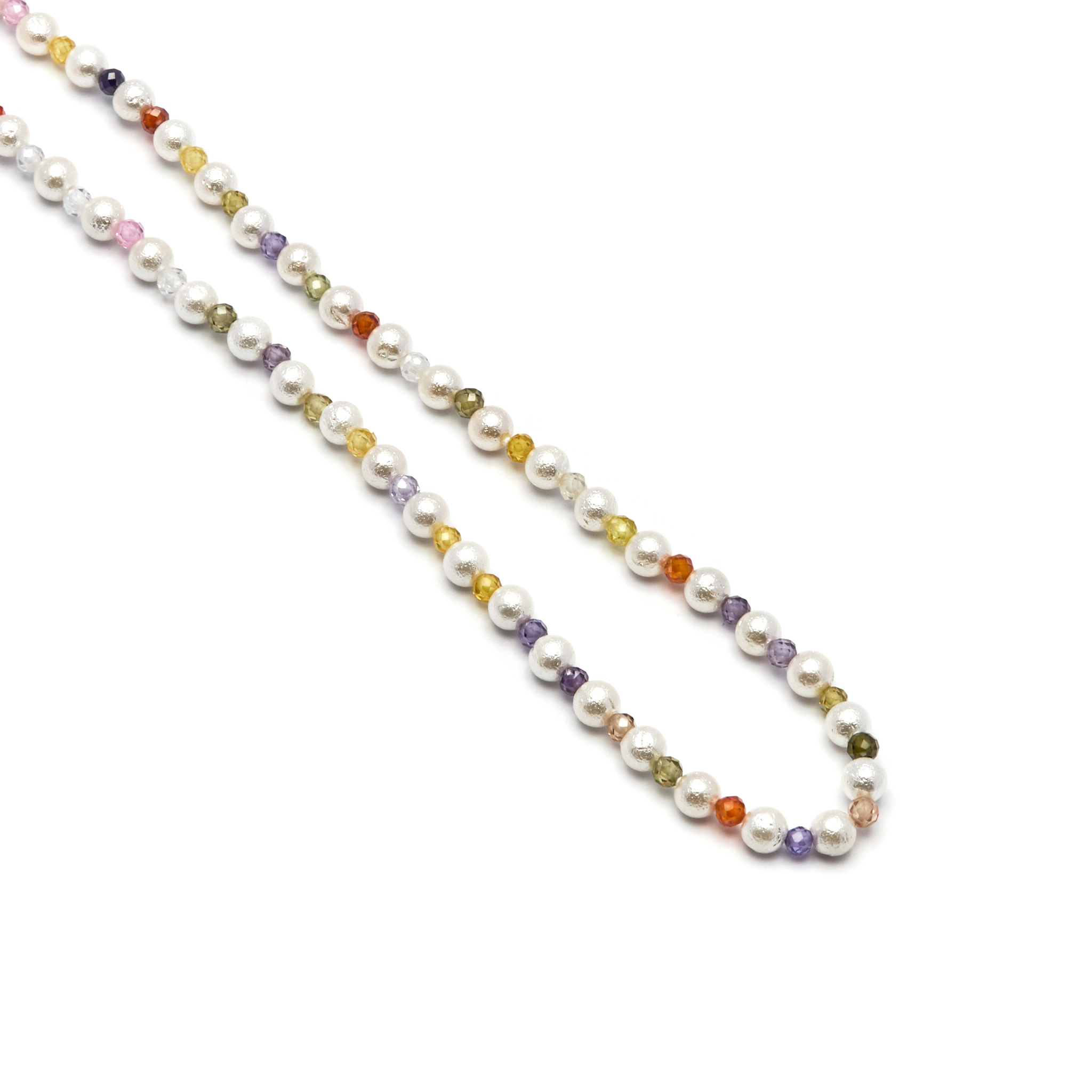 Collar de Cristal Multicolor acabado en oro amarillo de 18K