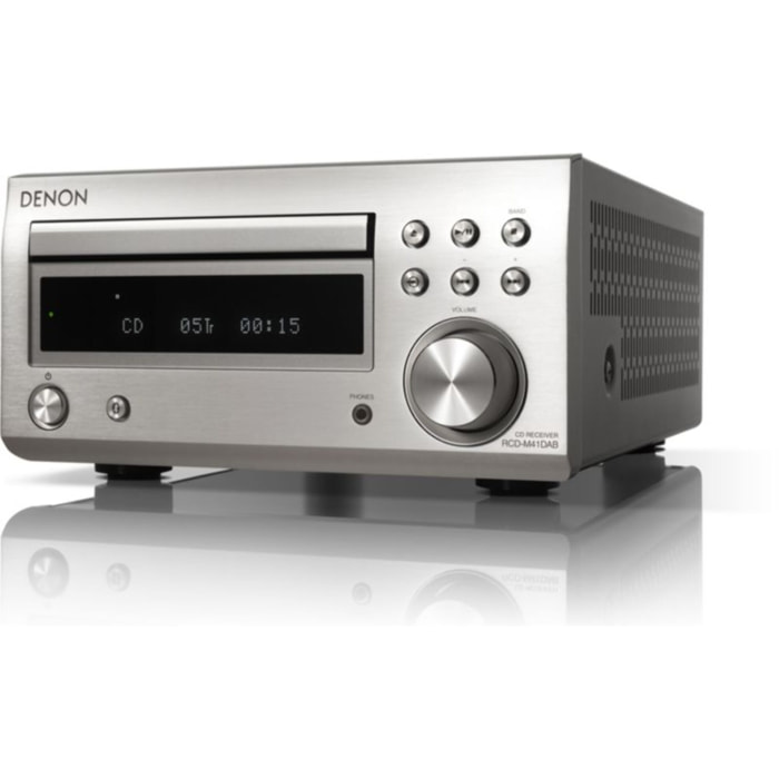 Chaîne HiFi DENON D-M41 DAB Argent - Enceintes Cerisier