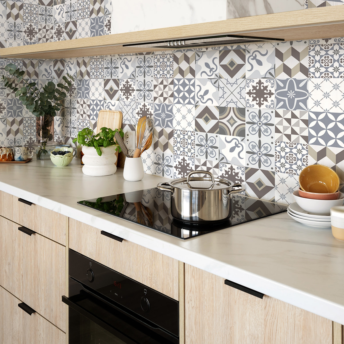 Sticker crédence adhésive - CARRELAGES TOLOMEO - 60x200cm