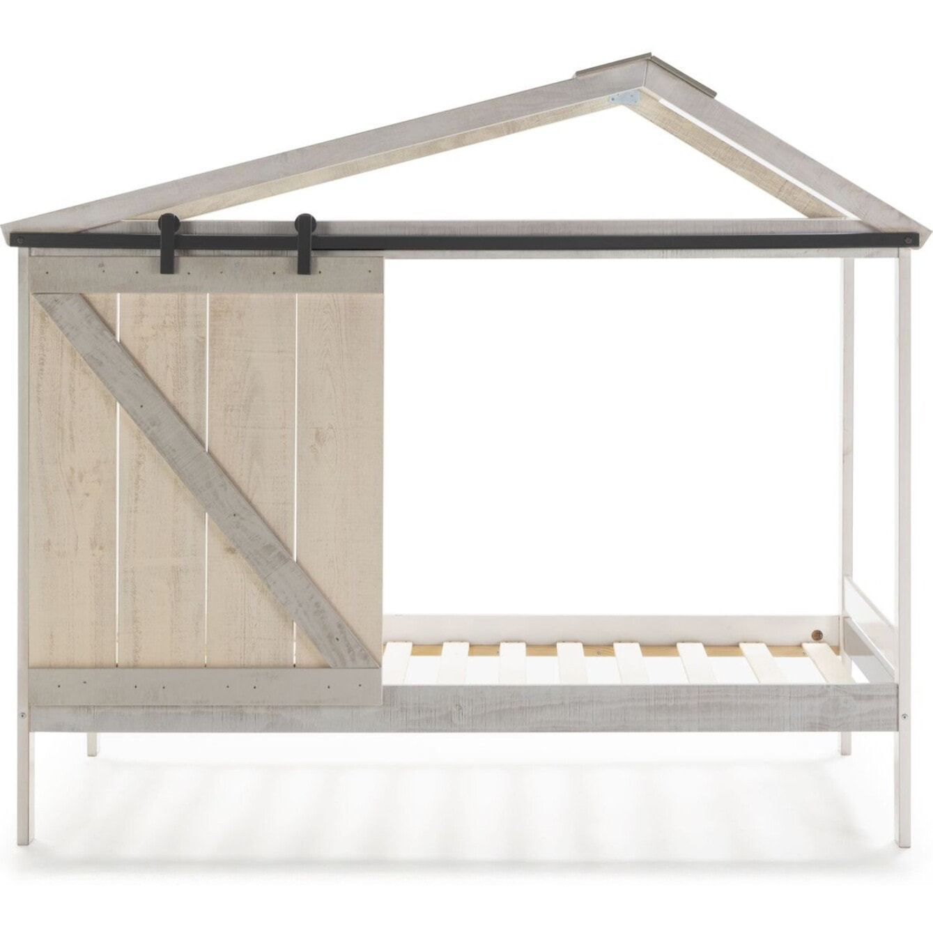 Lit cabane enfant rustique en bois - EMILE