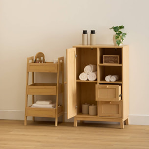 Meuble de salle de bain 1 porte Cane marron